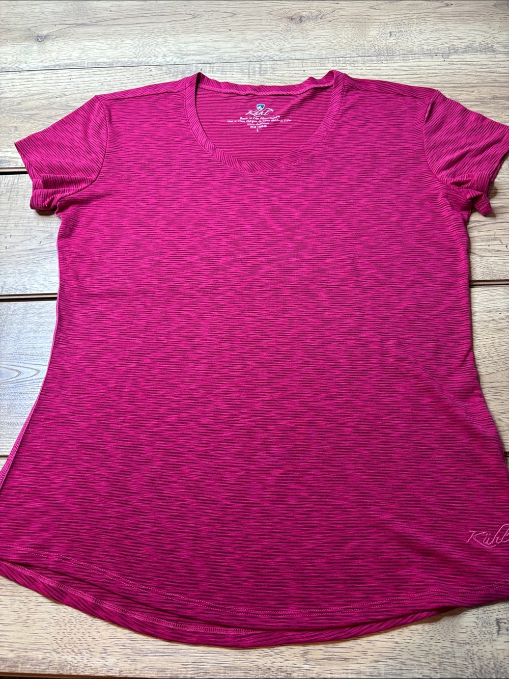 Women's Kuhl Short Sleeve Tee - Fuchsia Pink Heather Size Large